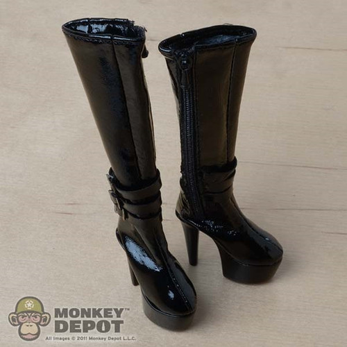 Shoes: VS Toys Tall Zippered Female Black High Heel Boots
