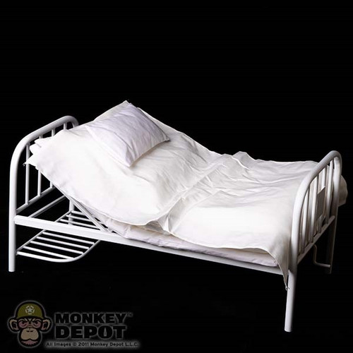 Furniture: VS Toys 1/6th Adjustable Metal Hospital Bed w/ Mattress, Blankets and Pillow