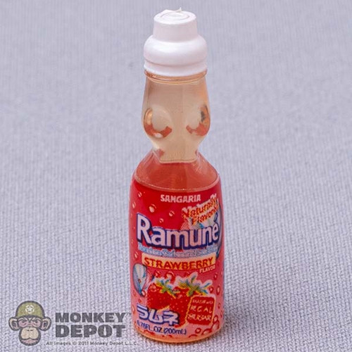 Drink: Mini Brands Ramune Strawberry Flavor Soda Bottle