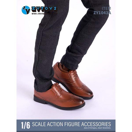 Shoes: ZY Toys Mens Brogue Shoes (Brown) (ZY-1043A)