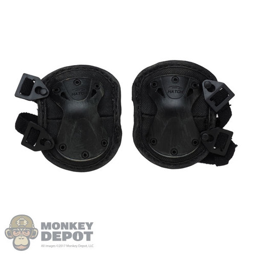 Pads: DamToys Mens Black Knee Pads (Weathered) (DML2998)