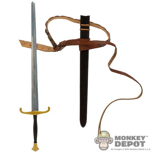 Sword: Fire Phoenix Metal Templar Sword w/Scabbard + Leather-Like Belt (READ NOTES) (FPL0038)