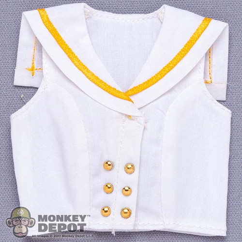Shirt: ManModel Female White Sleeveless Sailor Top (MML0046)