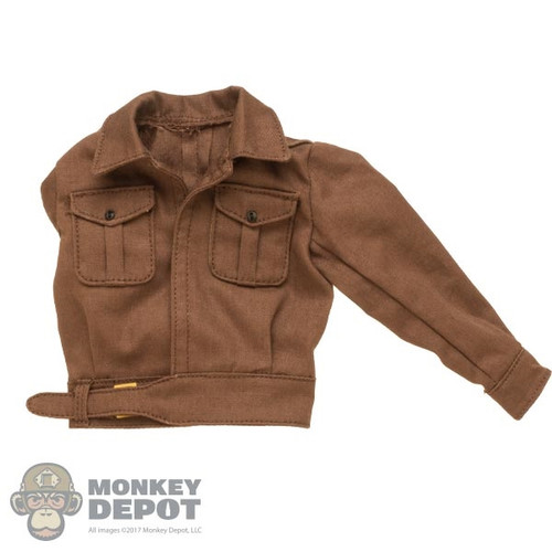 Shirt: Ujindou Mens Brown Military Tunic (UJL0065)