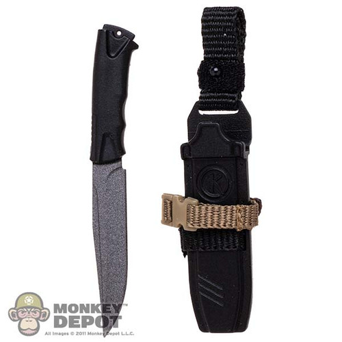 Knife: Easy Simple Black Kizlyar Knife w/ Sheath