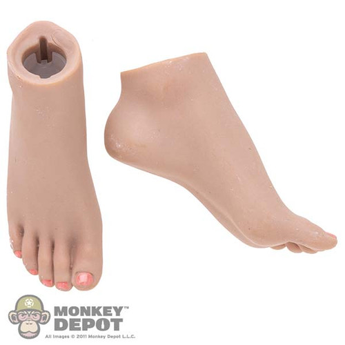 Feet: TBLeague Tan Female Arched Feet w/ Pink Nail Polish