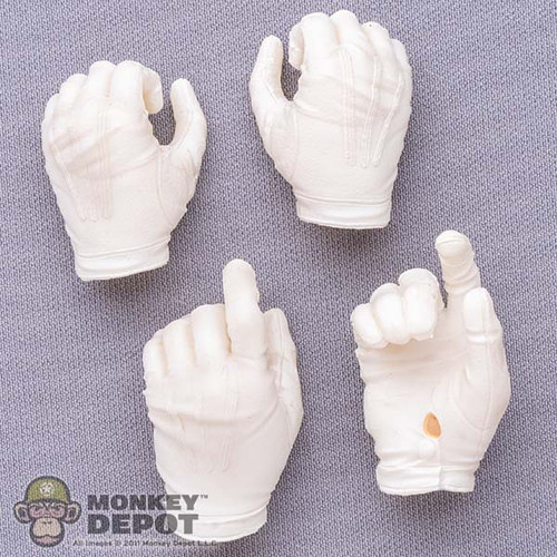 Hands: Mars Toys Mens Molded White Gloved 4 Pc Hand Set