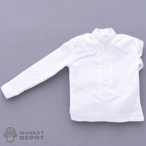 Shirt: DiD White Pullover Standup Collar Shirt