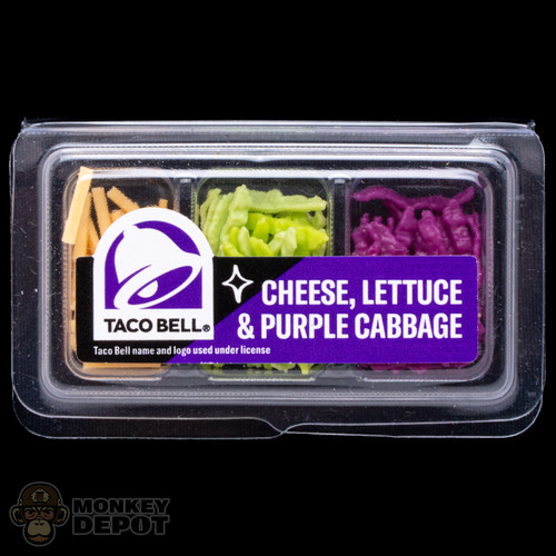Food: Miniverse Taco Bell Cheese, Lettuce, & Purple Cabbage Container