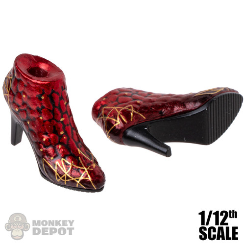 Shoes: TBLeague 1/12 Red Snake Scale High Heels