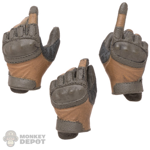 Gloves: Easy & Simple Green Tactical Gloved Hand Set
