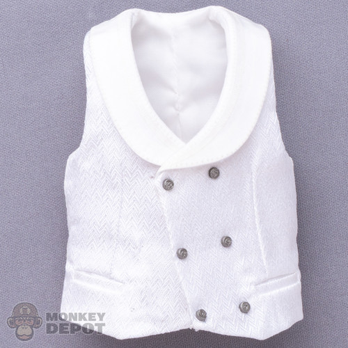 Vest: Hot Toys White Herringbone Pattern Vest