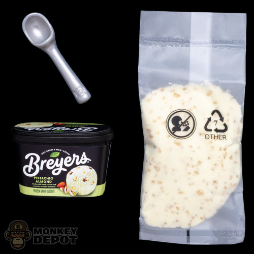 Food: Miniverse Breyers Pistachio Almond Ice Cream w/ Ice Cream Scoop