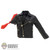 Coat: Dark Toys Mens Black Leather-Like Biker Jacket w/Cutoff Sleeve
