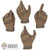 Hands: Easy Simple Mens Molded M-Pact 4 Piece Hand Set