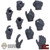 Hands: Hasuki 1/12 Mens Molded Gloved Hand Set