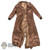 Coat: Hot Toys Mens Long Brown Leather-Like Jacket