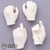 Hands: Mars Toys Mens Molded White Gloved 4 Pc Hand Set