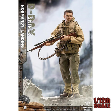 D 51 11161 レプリカ スケールモデル Monkey Depot - CrazyFigure 1/12 WWII U.S. Rangers On D-Day Sniper