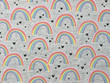 Quilting Cotton Rainbows & Hearts on Gray