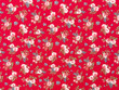 Floral Quilting Cotton Roses on Red