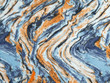 Abstract Print Polyester Crepe Blue