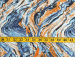 Abstract Print Polyester Crepe Blue