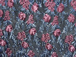 Floral Embroidery Sequins Blue on Black