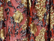 Floral Embroidery Sequins Navy Gold On Rust