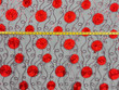 Floral Embroidery Sequins Red Black