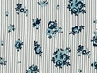 Poly Cotton Sheeting Striped Floral On White
