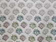 Poly Cotton Sheeting Floral Grey On  White