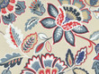 Printed Outdoor Floral Blue on Beige