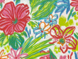 Printed Outdoor Floral Abstract on White