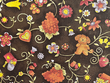 Floral Quilting Cotton on Brown D
