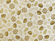 Quilting Cotton Leaves on Beige D
