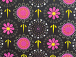 Floral Quilting Cotton on Black D