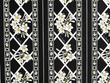 Floral Quilting Cotton on Black D