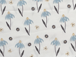 Floral Quilting Cotton Blue on White