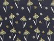 Floral Quilting Cotton Green on Black