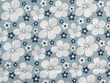 Floral Quilting Cotton on Blue