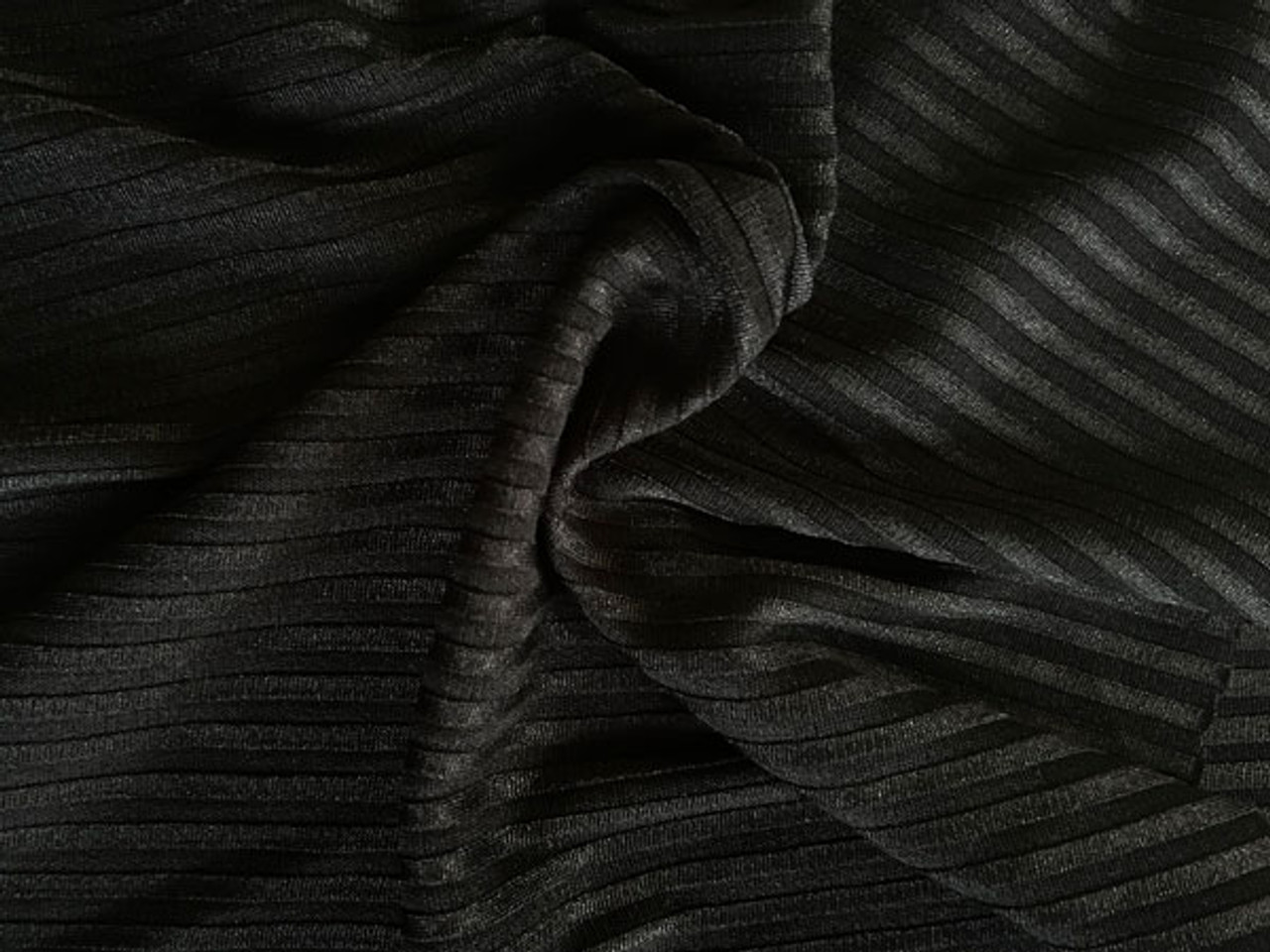 Ribbed Knit Fabric Black AS - fabric fabric