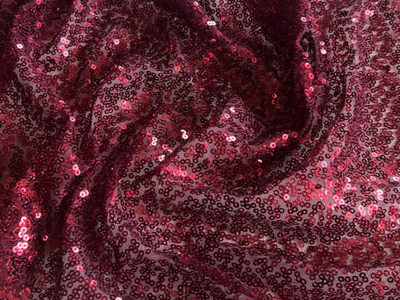 Embroidery Sequins Burgundy - fabric fabric