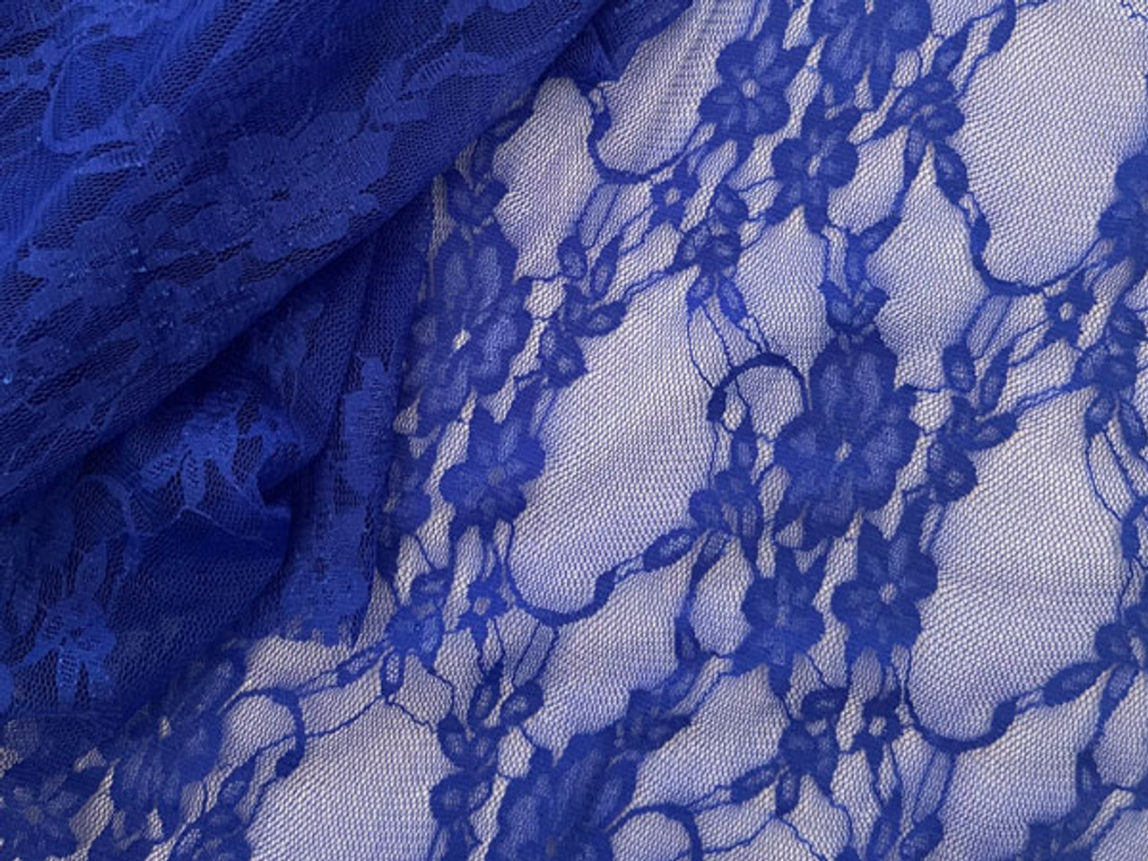 Floral Stretch Lace Royal fabric fabric