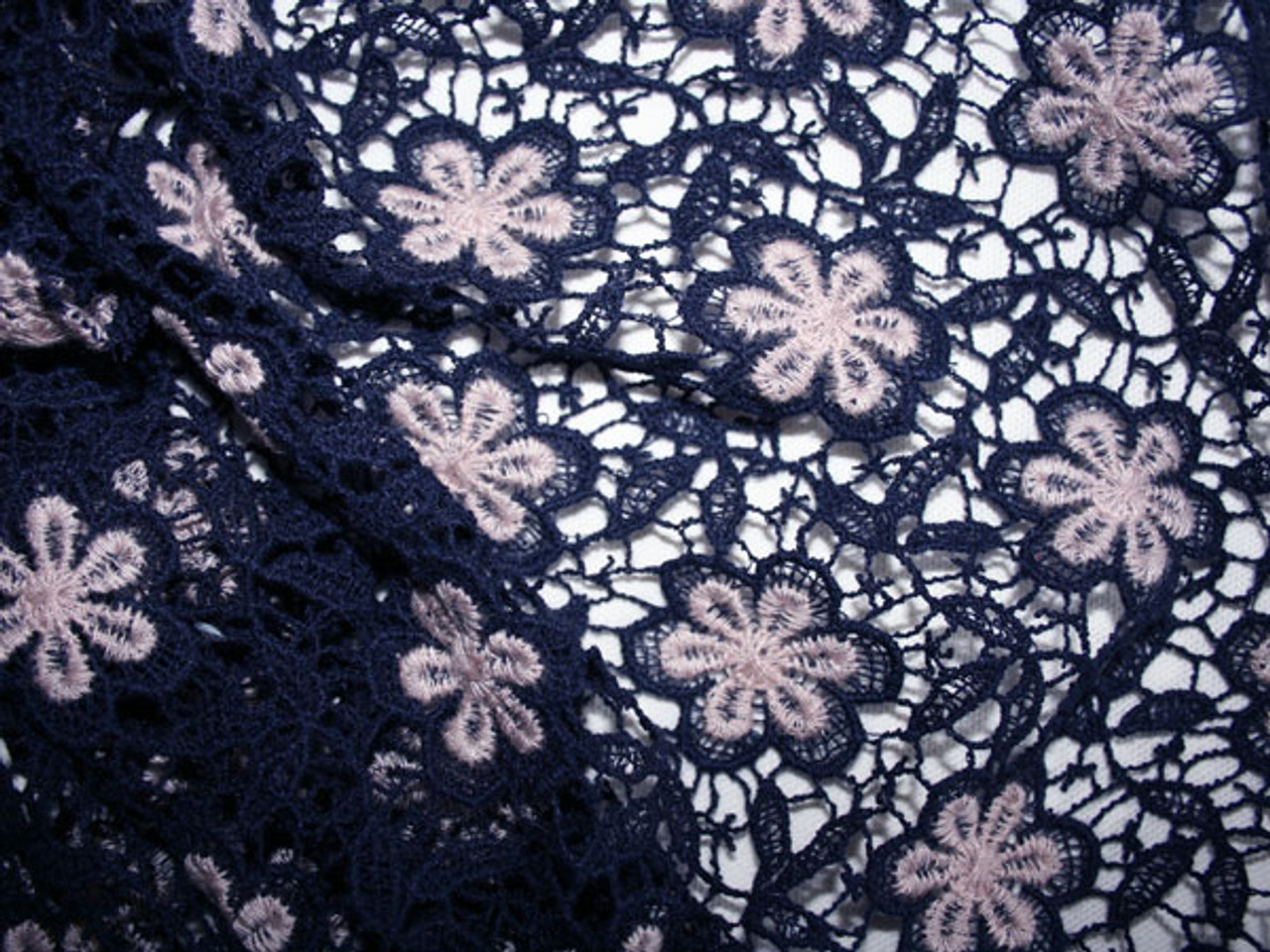 Navy guipure shop lace fabric