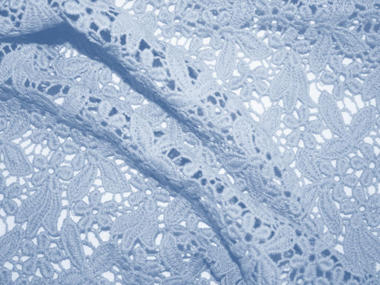 Blue lace fabric for shop sale