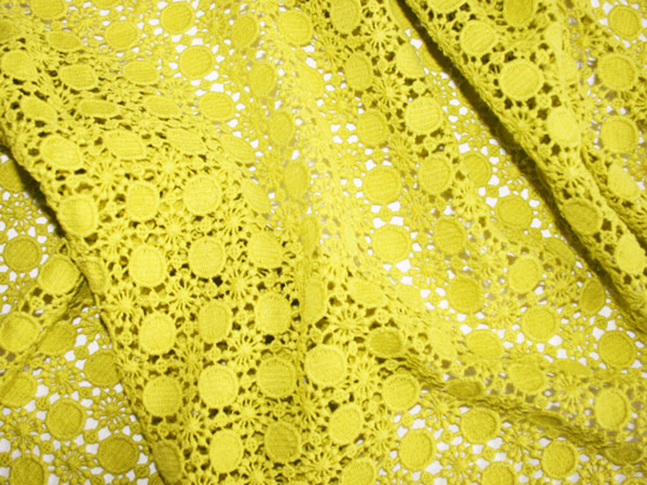 Guipure Lace Yellow Green - fabric fabric