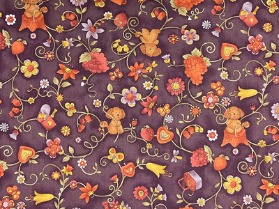 Floral & Dogs Quilting Cotton