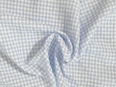 Seersucker Gingham White Baby Blue A