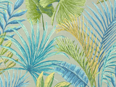 Printed Outdoor Leaves on Grey